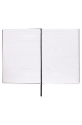 A5 notebook in black faux leather, Black