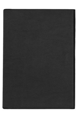 A5 notebook in black faux leather, Black