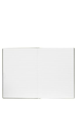 Carnet A5 kaki en similicuir grain&eacute;, Kaki