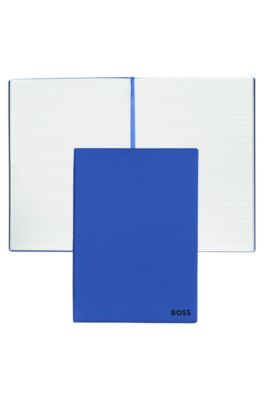A5 notebook in blue faux leather, Blue