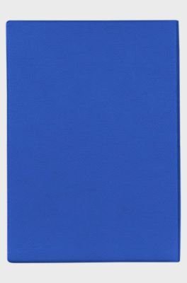 A5 notebook in blue faux leather, Blue
