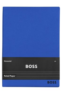 A5 notebook in blue faux leather, Blue