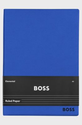 A5 notebook in blue faux leather, Blue