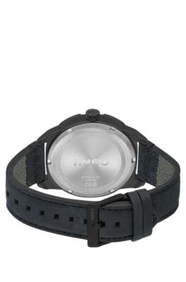 Black-plated watch with gradient dial, Black