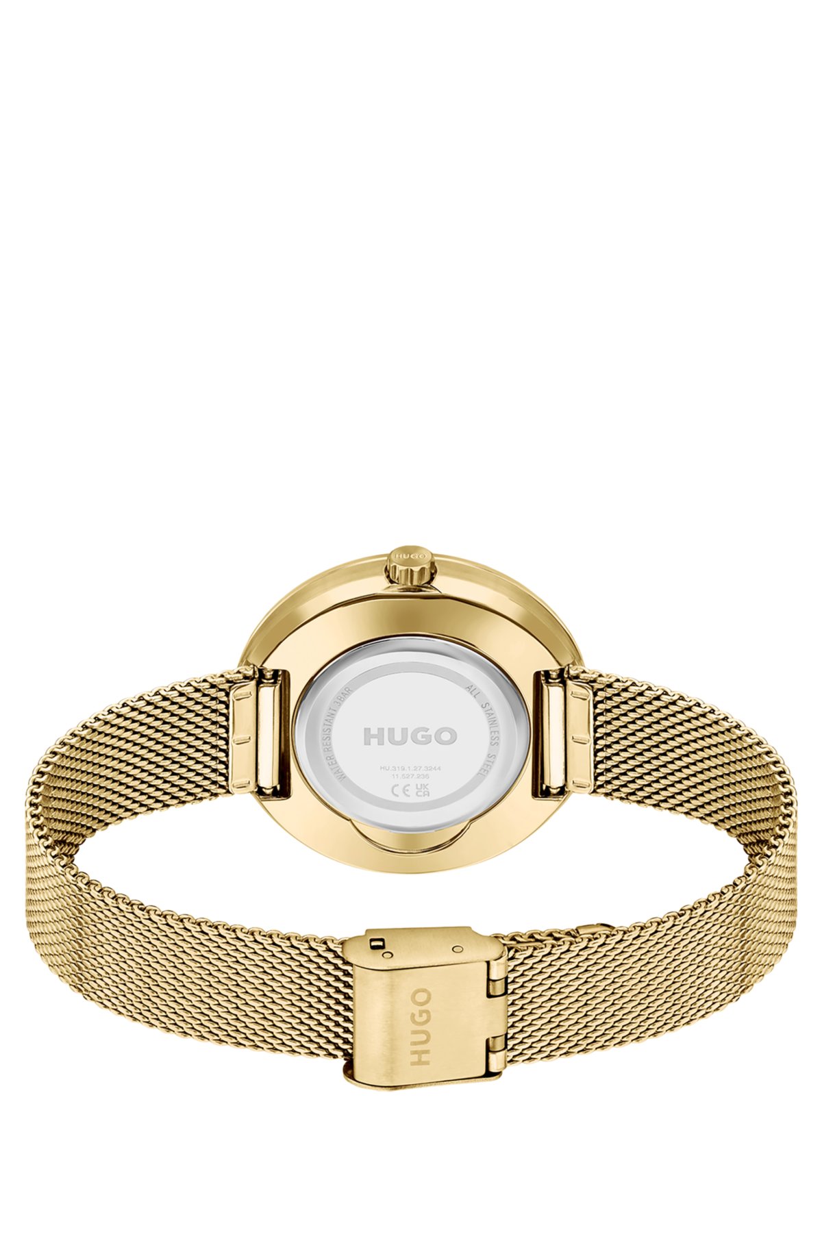 Mesh-bracelet watch with gold-tone dial, Gold