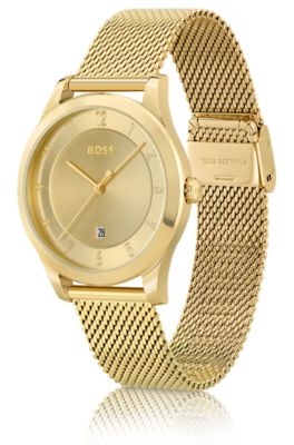 Gold-effect watch with tonal dial, Gold