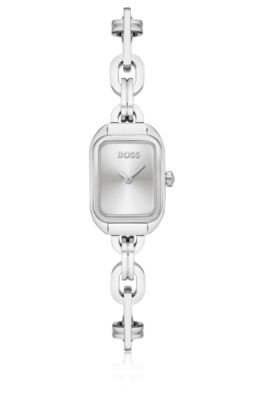 Link-bracelet watch with silver-tone dial, Silver