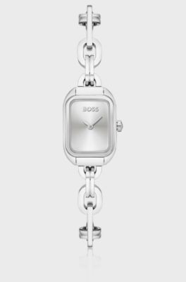 Link-bracelet watch with silver-tone dial, Silver