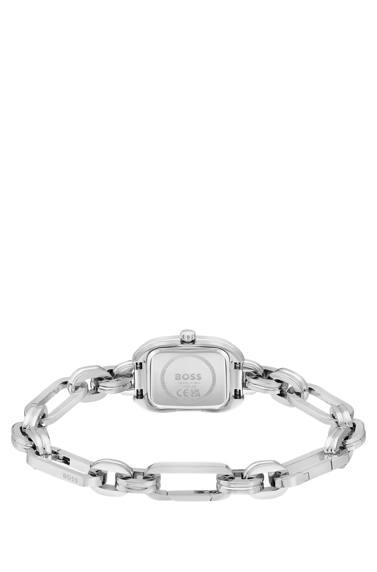 Link-bracelet watch with silver-tone dial, Silver