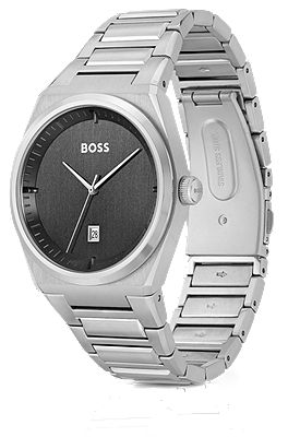 BOSS Link bracelet watch with grey dial