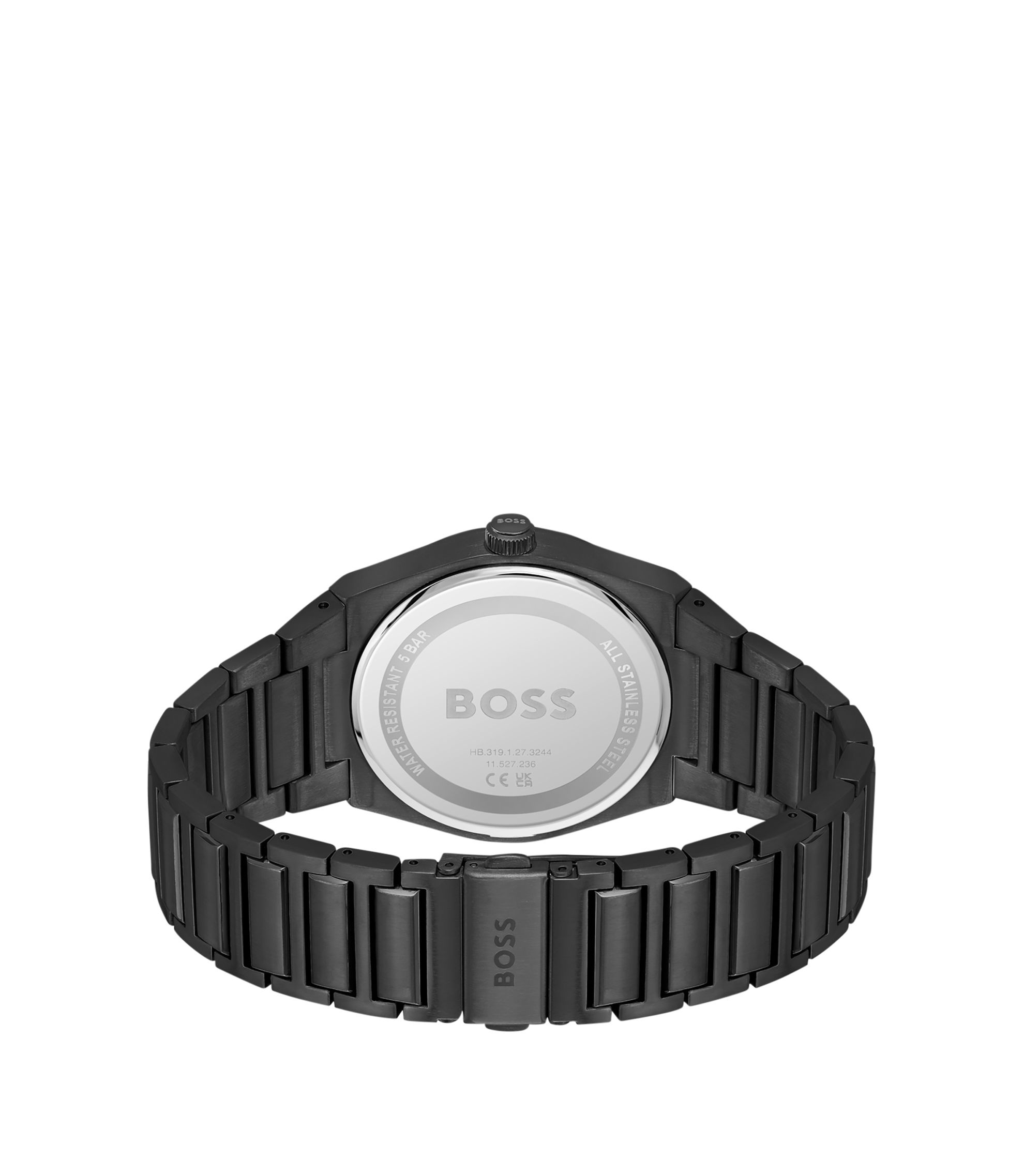 BOSS Black-plated watch with link bracelet Black