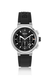 BOSS - Chronograph watch with logo-embossed black strap
