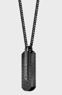 Box-chain necklace with reversible logo pendant, Assorted-Pre-Pack