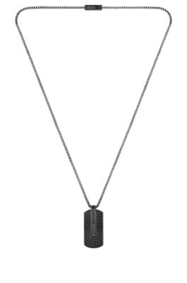 Box-chain necklace with reversible logo pendant, Assorted-Pre-Pack