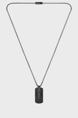 Box-chain necklace with reversible logo pendant, Assorted-Pre-Pack