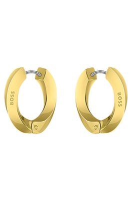 Gold-tone twisted hoop earrings, Gold tone