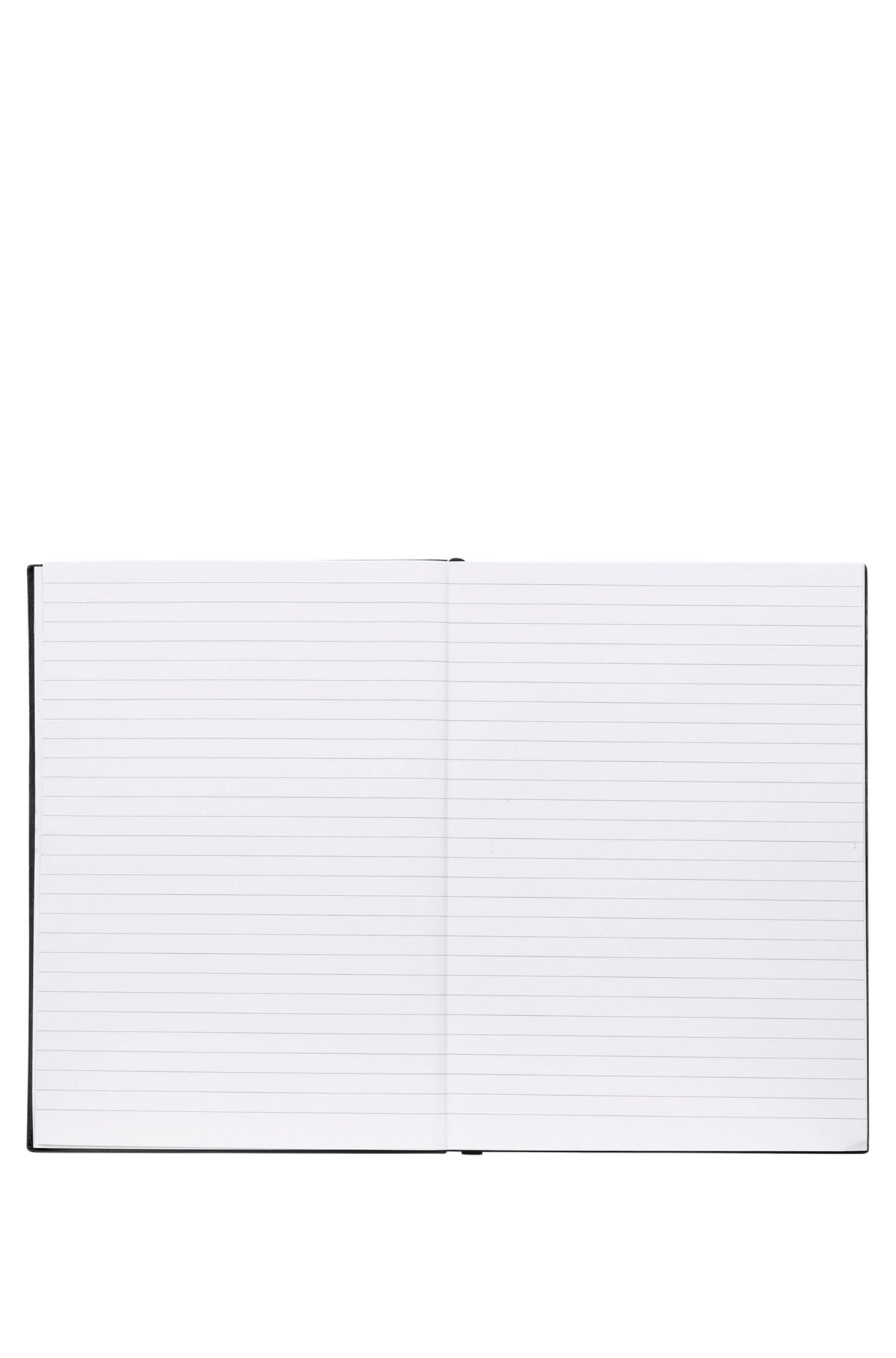 Grey-striped A5 notebook in faux leather, Patterned