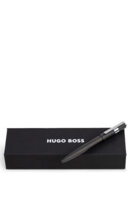 로고 링 블랙 핀스트라이프 인그레이빙 볼펜, 블랙