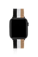 Signature-stripe strap for Apple Watch, Black