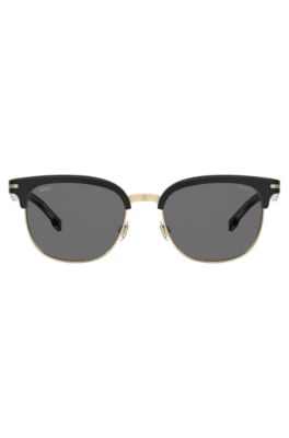 Black sunglasses with gold-tone details, Black
