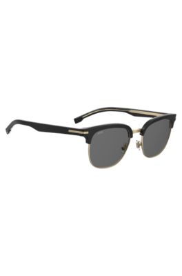 Black sunglasses with gold-tone details, Black