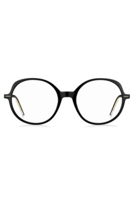 Optical frames in black acetate with gold-tone details, Black