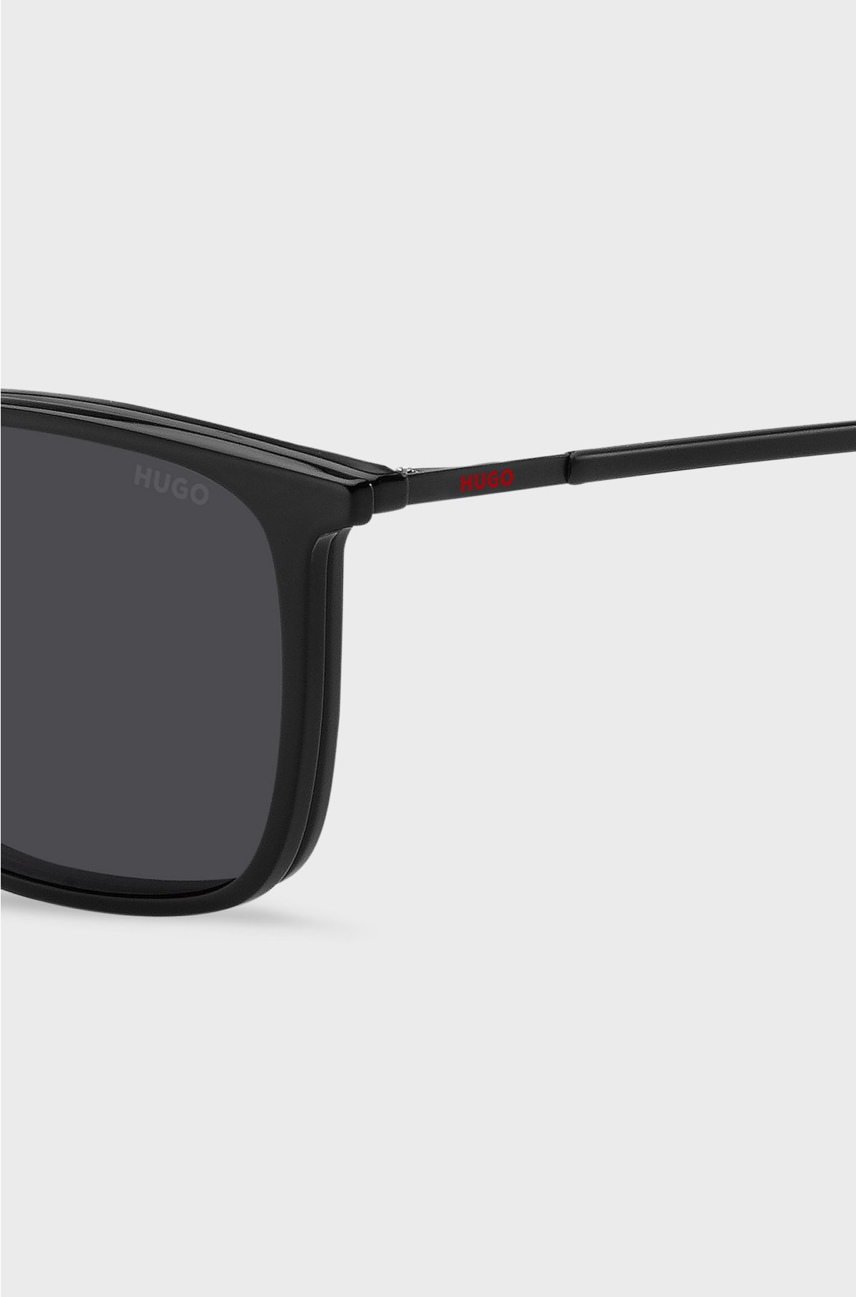 Black optical frames with clip-on shaded lenses, Black