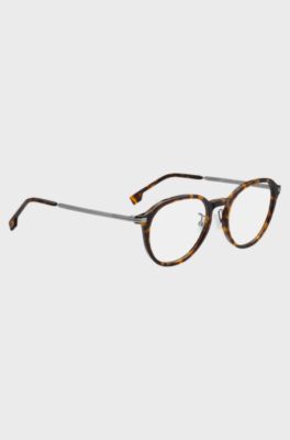 Havana-acetate optical frames with signature hardware, Brown