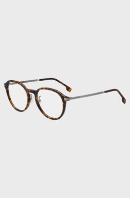 Havana-acetate optical frames with signature hardware, Brown