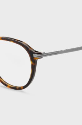 Havana-acetate optical frames with signature hardware, Brown