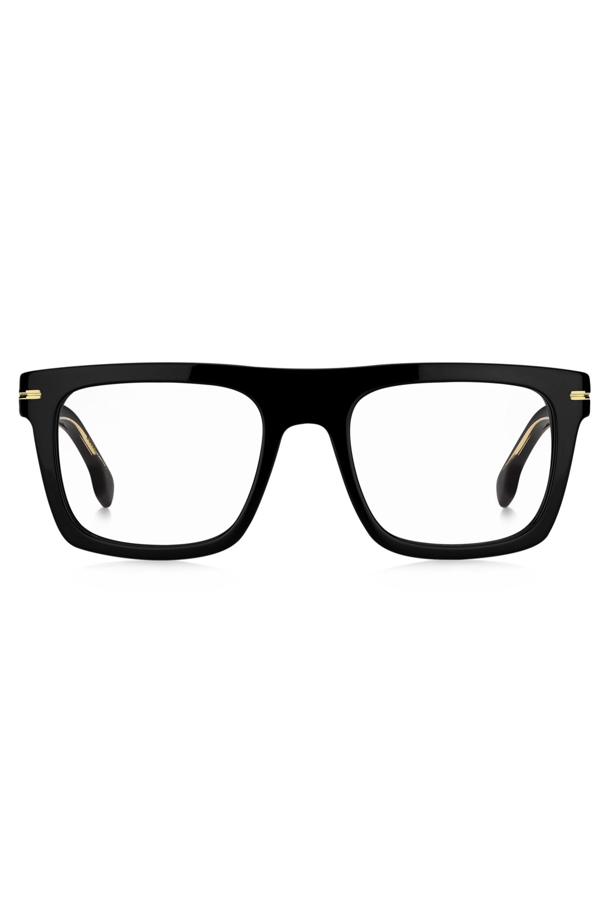 BOSS - Black-acetate optical frames with gold-tone details