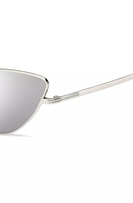 Cat-eye sunglasses in steel with signature details