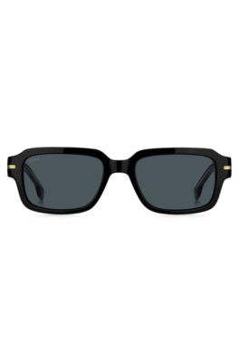 Black-acetate sunglasses with gold-tone hardware, Black