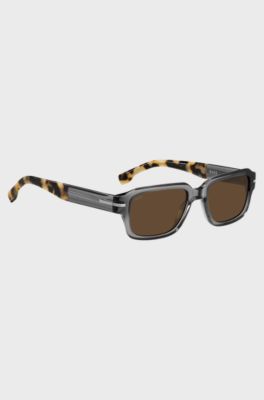 Transparent-acetate sunglasses with Havana detailing, Patterned