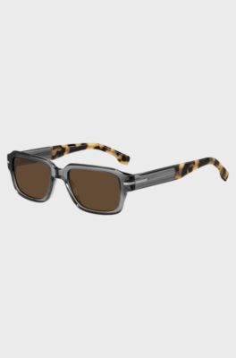 Transparent-acetate sunglasses with Havana detailing, Patterned