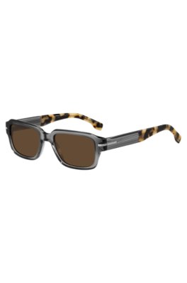 Transparent-acetate sunglasses with Havana detailing