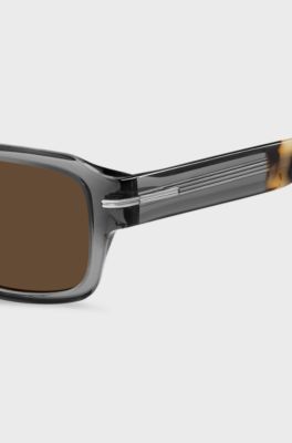 Transparent-acetate sunglasses with Havana detailing, Patterned