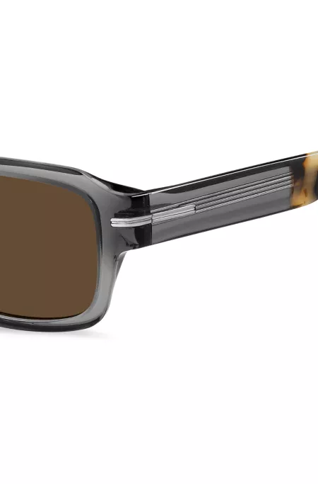 Transparent-acetate sunglasses with Havana detailing