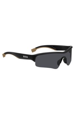 BOSS x Matteo Berrettini mask-style sunglasses with logos, Black