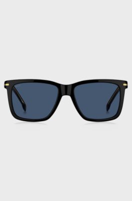 Black-acetate sunglasses with signature hardware, Black