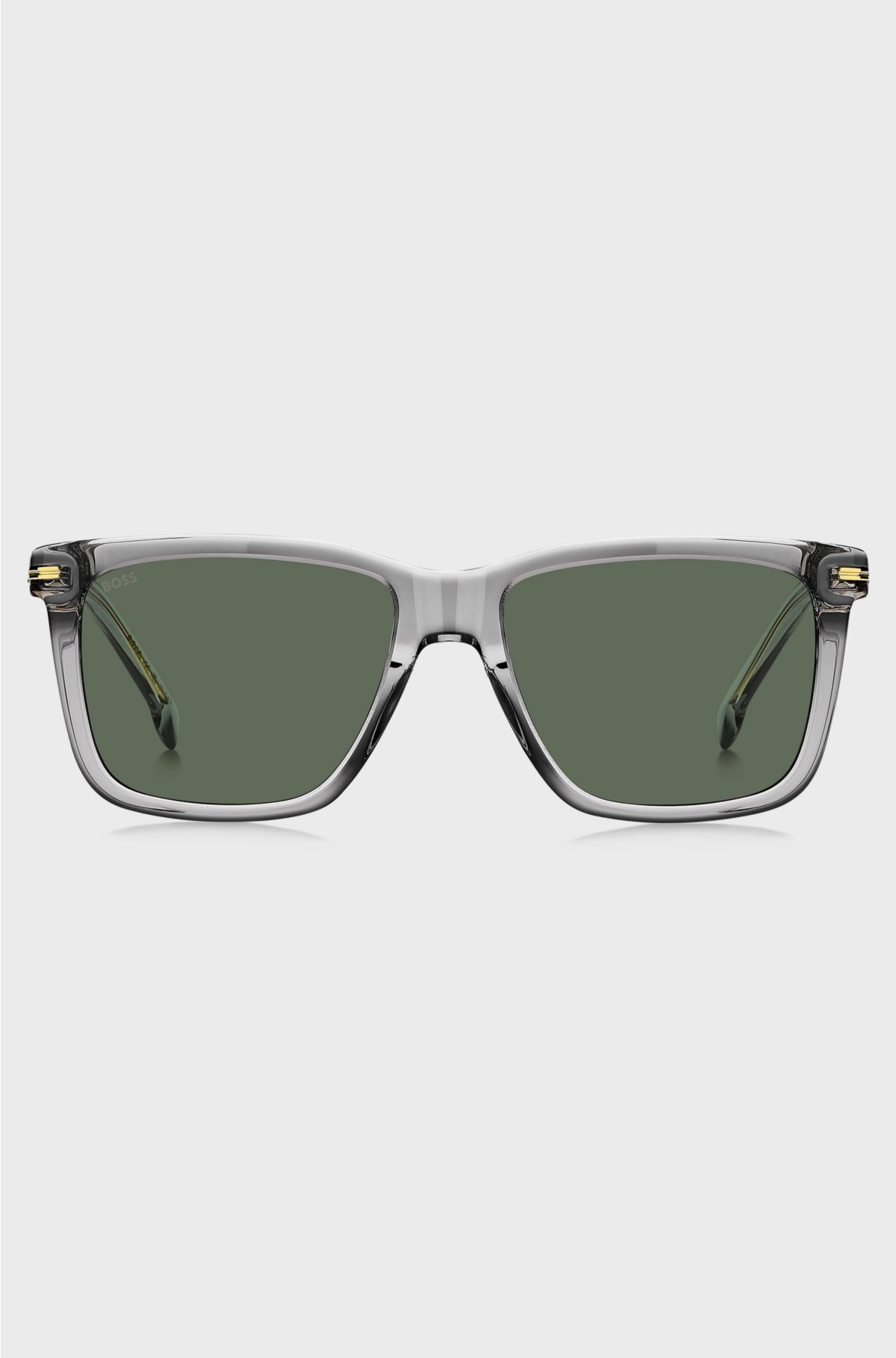 Transparent-acetate sunglasses with signature hardware, Light Grey