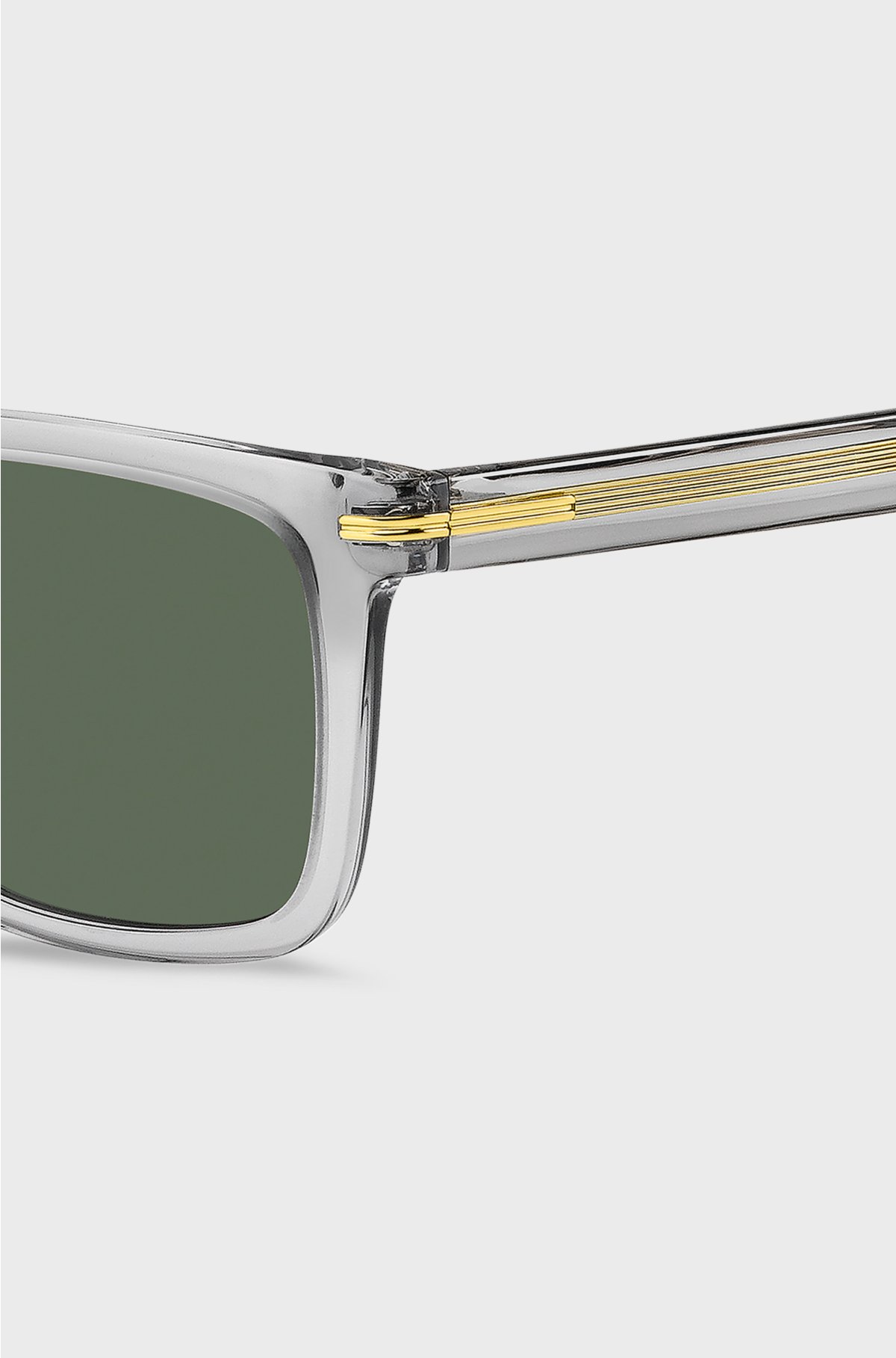 Transparent-acetate sunglasses with signature hardware, Light Grey