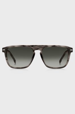 Grey-acetate sunglasses with signature hardware, Patterned