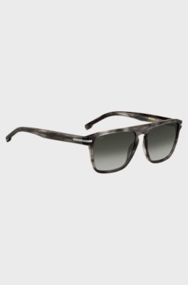 Grey-acetate sunglasses with signature hardware, Patterned