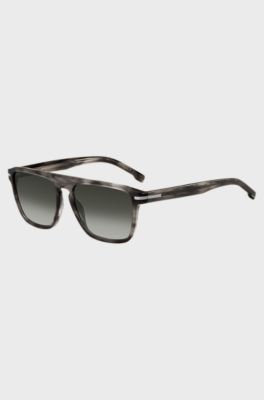 Grey-acetate sunglasses with signature hardware, Patterned