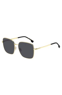 BOSS - Gold-tone sunglasses with signature hardware