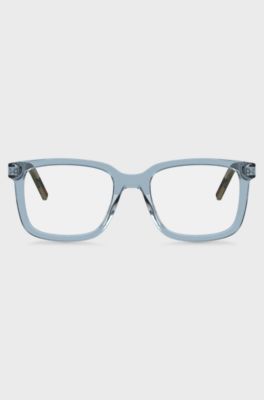 Transparent-acetate optical frames in blue and green, Light Blue