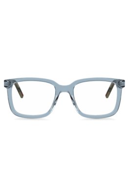 Monture optique en acétate transparent bleu et vert
