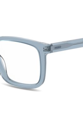 Transparent-acetate optical frames in blue and green, Light Blue