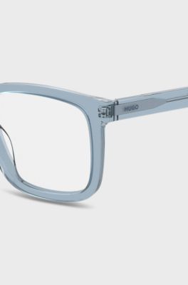 Transparent-acetate optical frames in blue and green, Light Blue